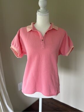 Patagonia Pink Short Sleeve Button-Front Polo Collared Golf Shirt Cotton